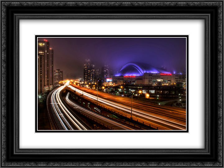 Rogers Centre 24x18 Black Ornate Wood Framed Art Print Poster with Double Matting