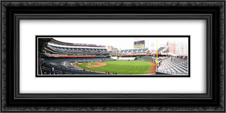 Target Field 24x12 Black Ornate Wood Framed Art Print Poster with Double Matting