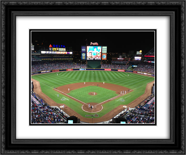 Turner Field 24x20 Black Ornate Wood Framed Art Print Poster with Double Matting