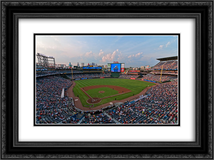 Turner Field 24x18 Black Ornate Wood Framed Art Print Poster with Double Matting
