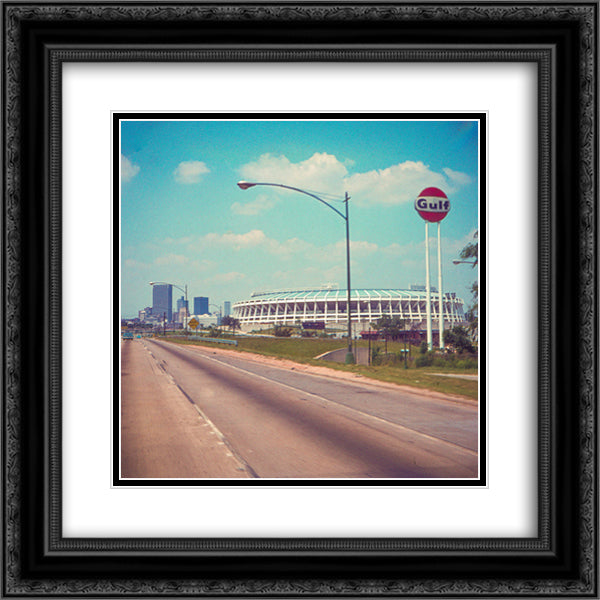 AtlantaFulton County Stadium 20x20 Black Ornate Wood Framed Art Print Poster with Double Matting
