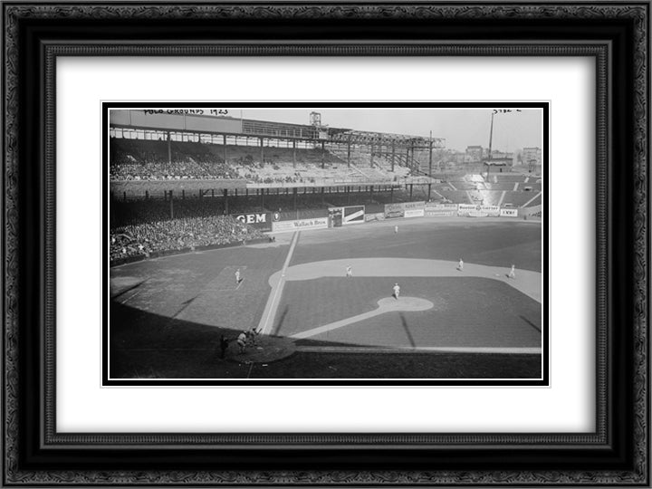 Polo Grounds 24x18 Black Ornate Wood Framed Art Print Poster with Double Matting