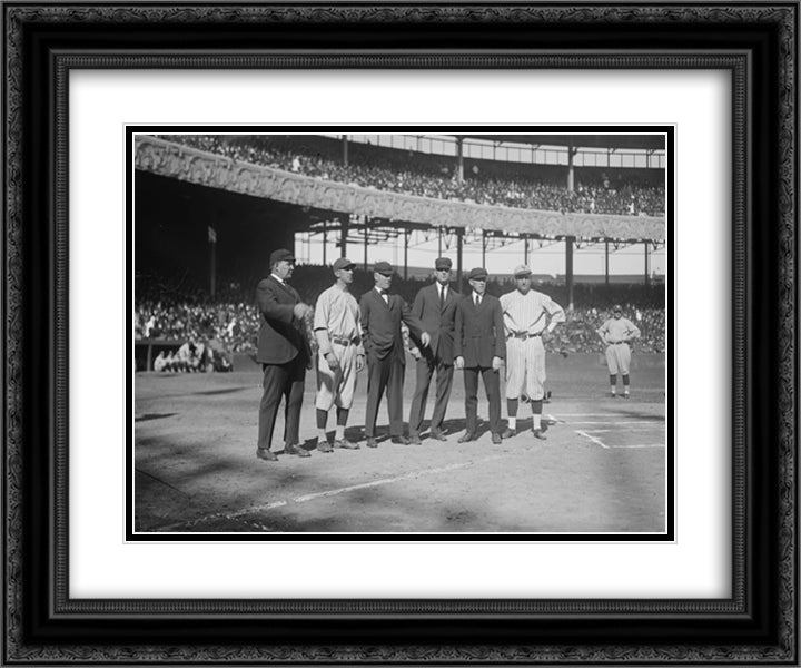 Polo Grounds 24x20 Black Ornate Wood Framed Art Print Poster with Double Matting