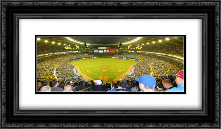 Olympic Stadium 24x14 Black Ornate Wood Framed Art Print Poster with Double Matting