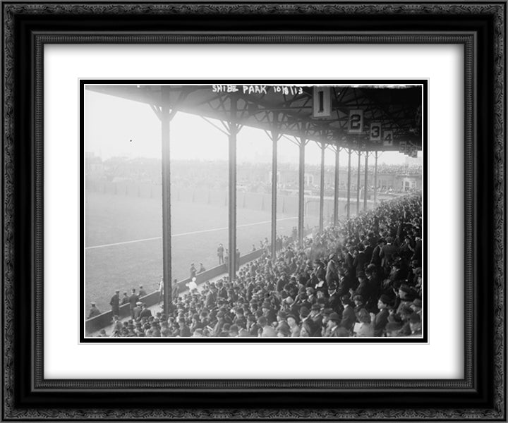 Shibe Park 24x20 Black Ornate Wood Framed Art Print Poster with Double Matting
