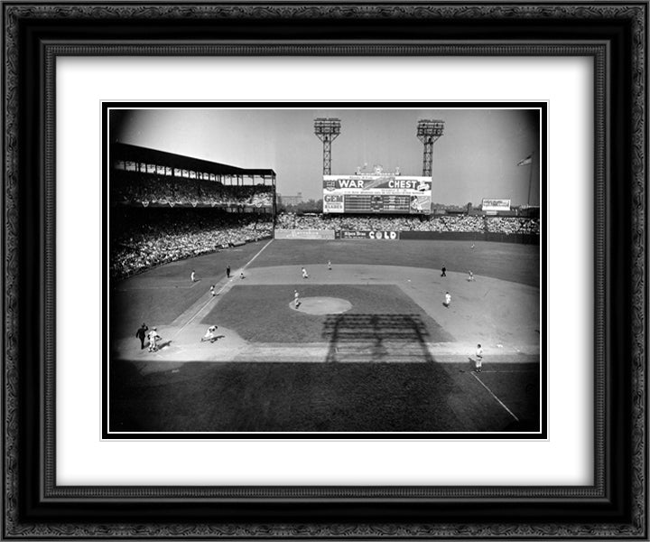Sportsman's Park 24x20 Black Ornate Wood Framed Art Print Poster with Double Matting