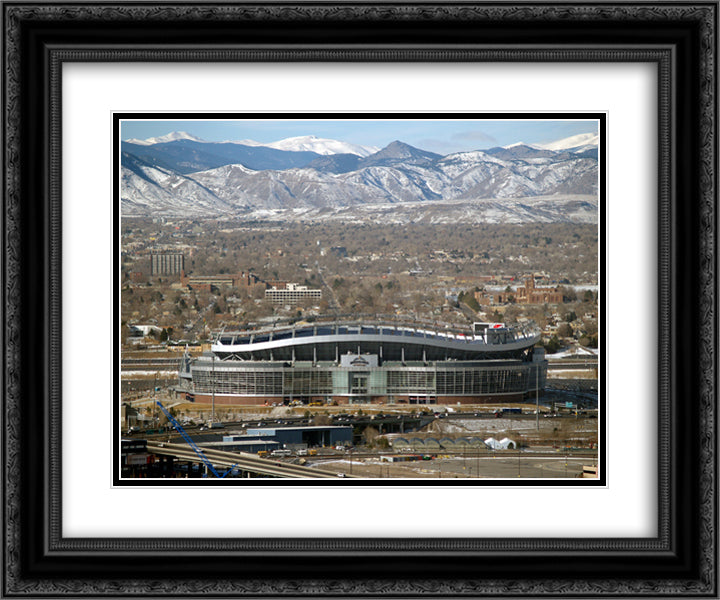 Sports Authority Field at Mile High 24x20 Black Ornate Wood Framed Art Print Poster with Double Matting