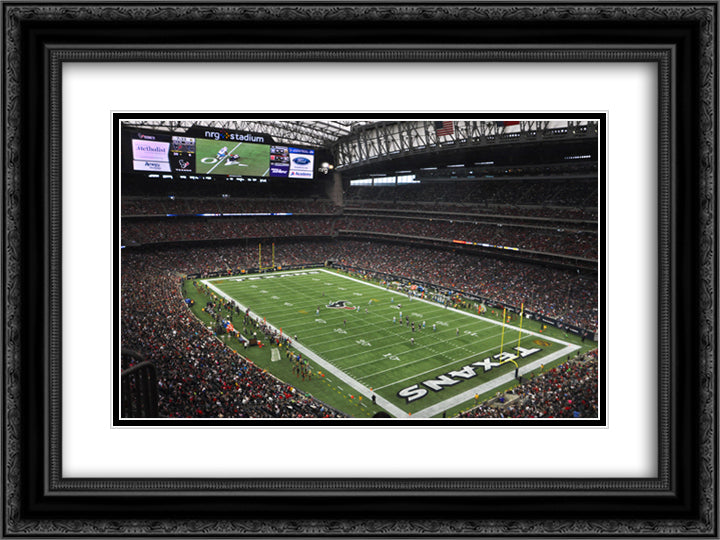 NRG Stadium 24x18 Black Ornate Wood Framed Art Print Poster with Double Matting
