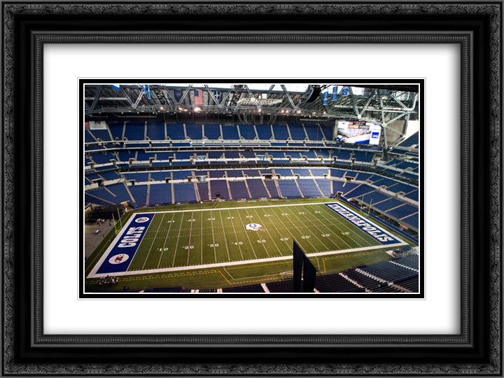 Lucas Oil Stadium 24x18 Black Ornate Wood Framed Art Print Poster with Double Matting