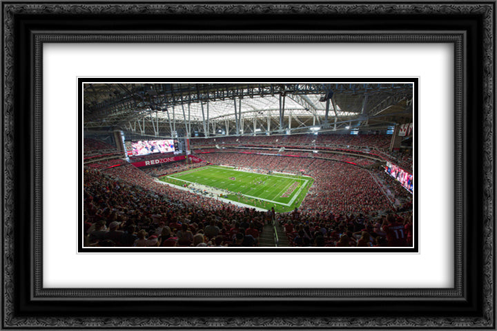 University of Phoenix Stadium 24x16 Black Ornate Wood Framed Art Print Poster with Double Matting