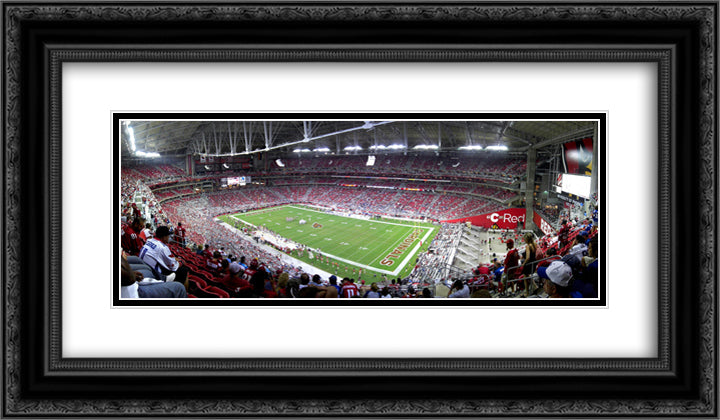 University of Phoenix Stadium 24x14 Black Ornate Wood Framed Art Print Poster with Double Matting