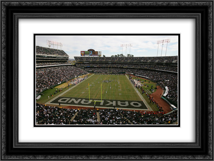 Oakland Alameda Stadium 24x18 Black Ornate Wood Framed Art Print Poster with Double Matting