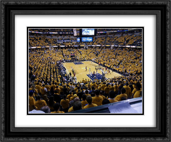 Bankers Life Fieldhouse 24x20 Black Ornate Wood Framed Art Print Poster with Double Matting