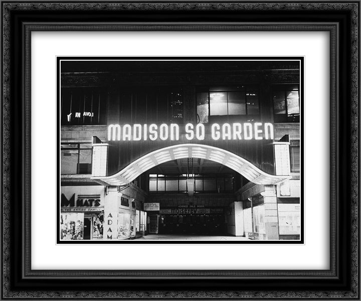 Madison Square Garden 24x20 Black Ornate Wood Framed Art Print Poster with Double Matting