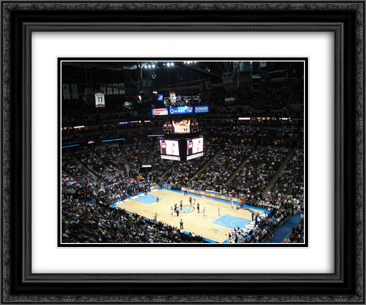 Pepsi Center 24x20 Black Ornate Wood Framed Art Print Poster with Double Matting