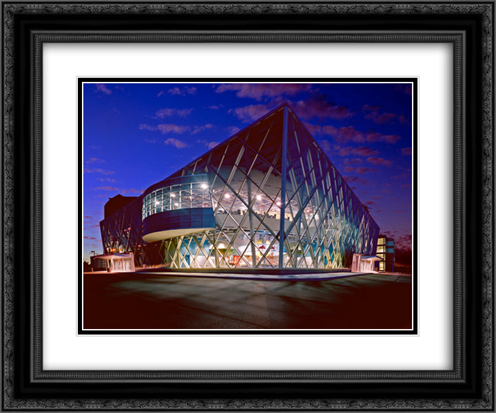 The Palace of Auburn Hills 24x20 Black Ornate Wood Framed Art Print Poster with Double Matting