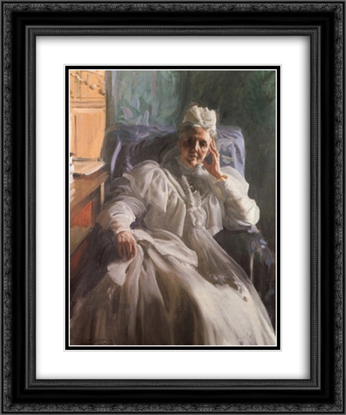Queen Sophia 20x24 Black Ornate Wood Framed Art Print Poster with Double Matting by Zorn, Anders
