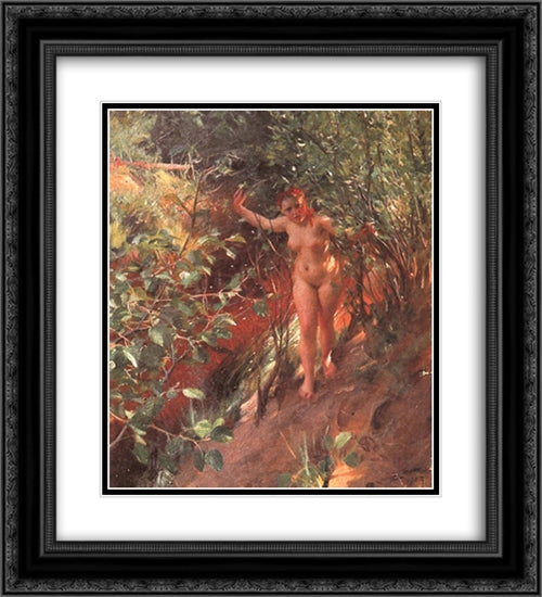 Red sand 20x22 Black Ornate Wood Framed Art Print Poster with Double Matting by Zorn, Anders