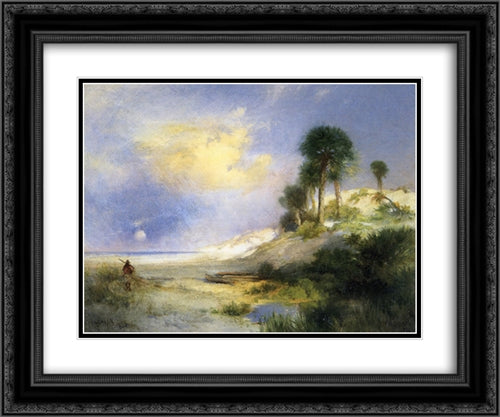 Fort George Island, Florida 24x20 Black Ornate Wood Framed Art Print Poster with Double Matting by Moran, Thomas