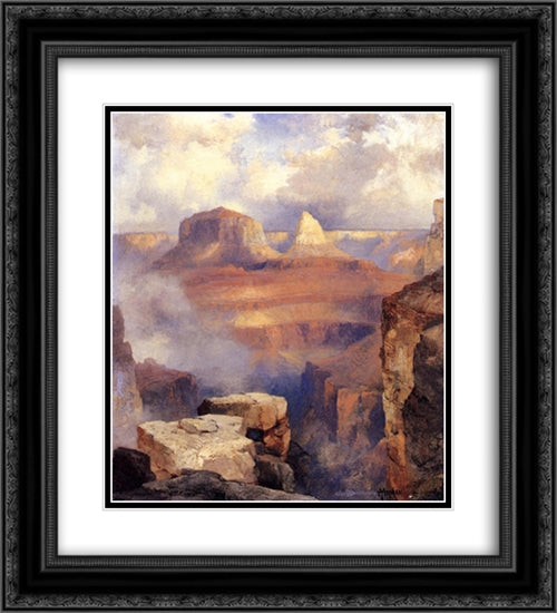 Grand Canyon 20x22 Black Ornate Wood Framed Art Print Poster with Double Matting by Moran, Thomas