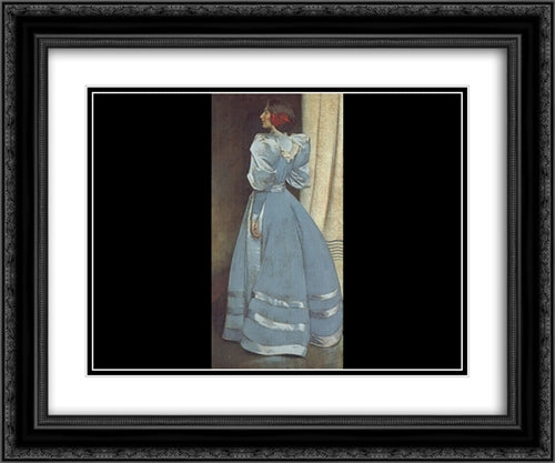 Gray Portrait 24x20 Black Ornate Wood Framed Art Print Poster with Double Matting by Alexander, John White