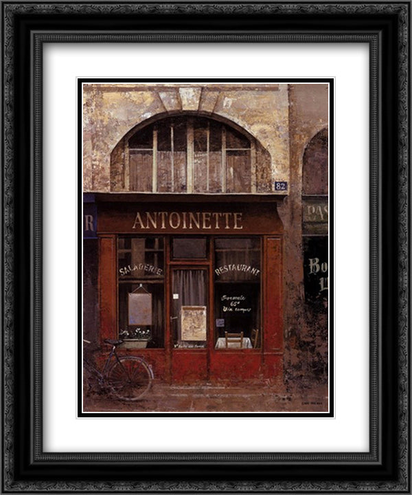 Antoinette 11x13 Black Ornate Wood Framed Art Print Poster with Double Matting by Hak, Chiu tak