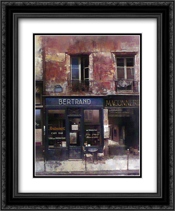 Bertrand 11x13 Black Ornate Wood Framed Art Print Poster with Double Matting by Hak, Chiu tak