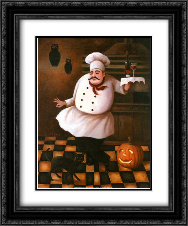 Halloween Chef II 15x18 Black Ornate Wood Framed Art Print Poster with Double Matting by Chiu, T. C.