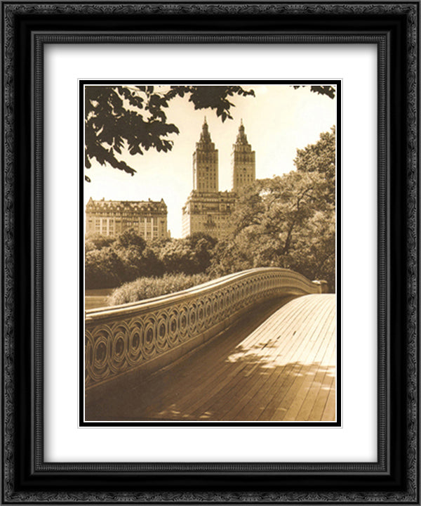 Central Park Bridges I 15x18 Black Ornate Wood Framed Art Print Poster with Double Matting by Bliss, Chris