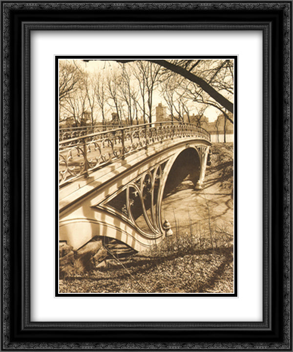 Central Park Bridges III 15x18 Black Ornate Wood Framed Art Print Poster with Double Matting by Bliss, Chris