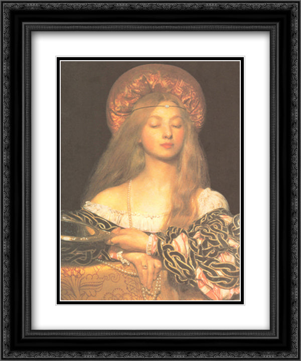 Vanity 15x18 Black Ornate Wood Framed Art Print Poster with Double Matting by Cowper, Frank