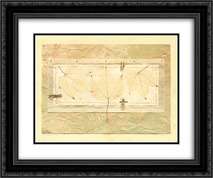 Leaves 18x15 Black Ornate Wood Framed Art Print Poster with Double Matting by Goss, Francois