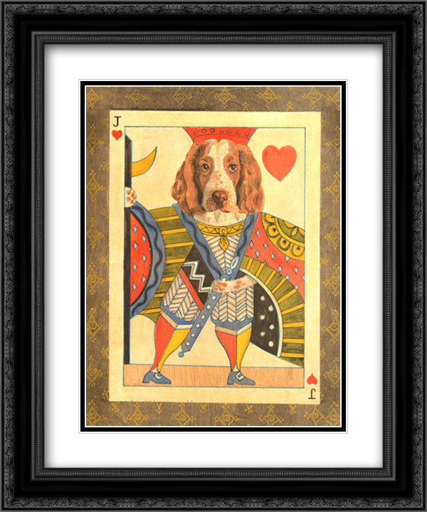 Springer Jack of Hearts 15x18 Black Ornate Wood Framed Art Print Poster with Double Matting by Phillips, Kari