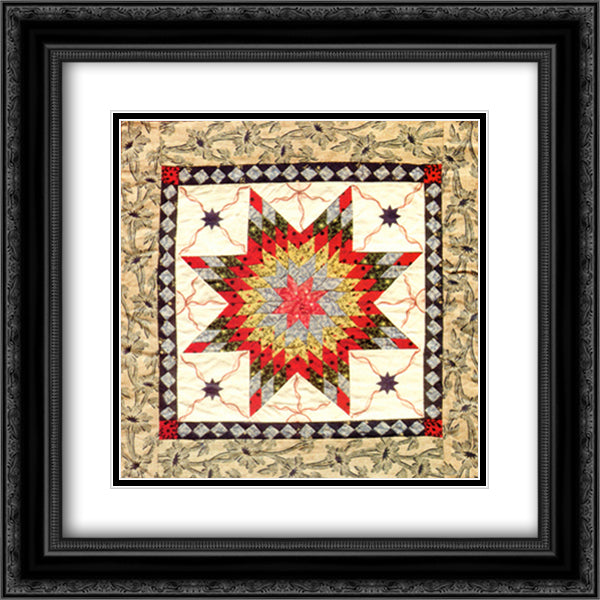 Stars And Ribbons 15x18 Black Ornate Wood Framed Art Print Poster with Double Matting by Adams, Kate