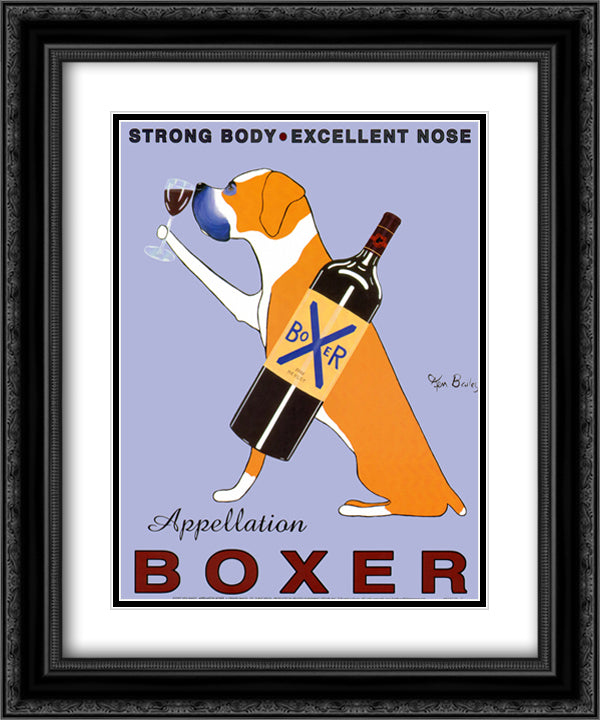 Appellation Boxer 15x18 Black Ornate Wood Framed Art Print Poster with Double Matting by Bailey, Ken