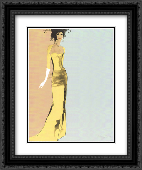 Enticing 15x18 Black Ornate Wood Framed Art Print Poster with Double Matting by David, Ashley