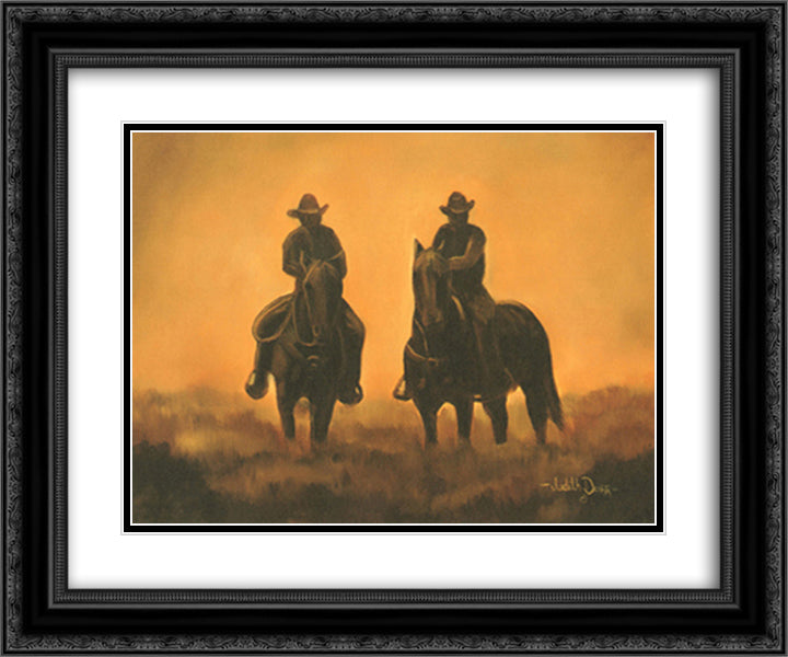 End of the Day 14x12 Black Ornate Wood Framed Art Print Poster with Double Matting by Durr, Judith