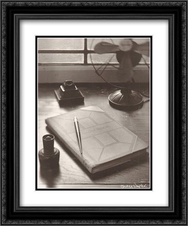 Cash Book 15x18 Black Ornate Wood Framed Art Print Poster with Double Matting by Wampler, Sondra