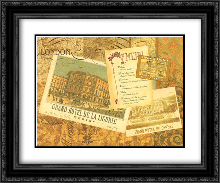 Grand Hotel London 15x18 Black Ornate Wood Framed Art Print Poster with Double Matting by Gladding, Pamela