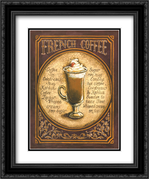French Coffee 15x18 Black Ornate Wood Framed Art Print Poster with Double Matting by Gorham, Gregory
