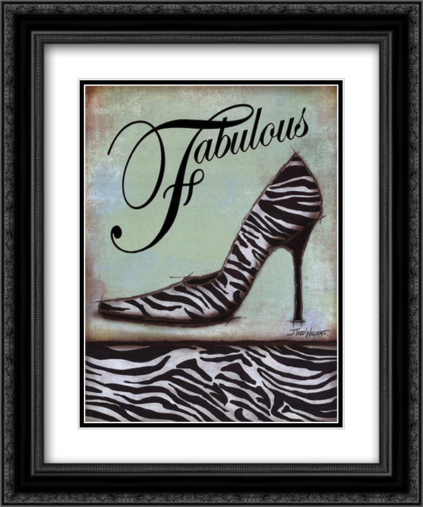 Zebra Shoe 15x18 Black Ornate Wood Framed Art Print Poster with Double Matting by Williams, Todd