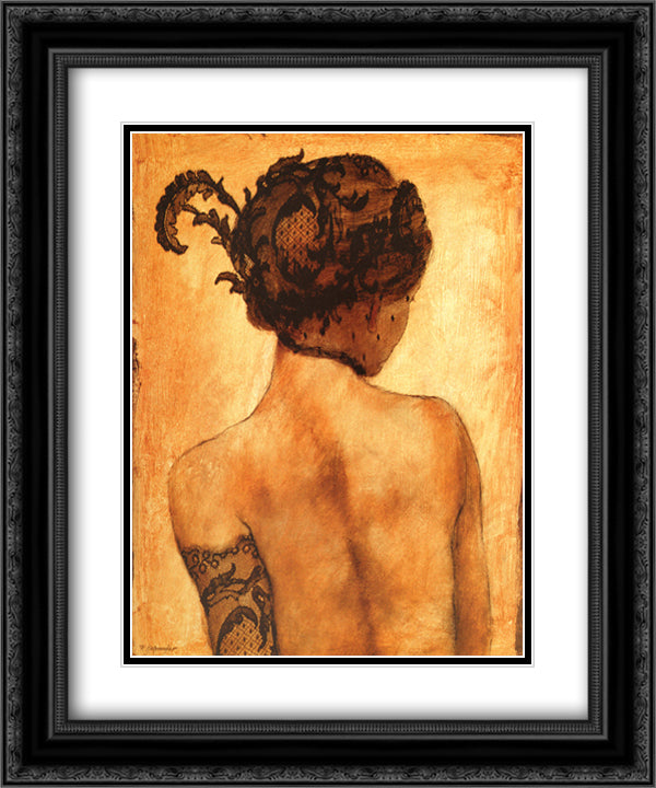Sarah 16x19 Black Ornate Wood Framed Art Print Poster with Double Matting by Delpomdor, Robert