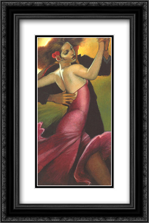 Autumn Light 12x14 Black Ornate Wood Framed Art Print Poster with Double Matting by Brauer, Bill