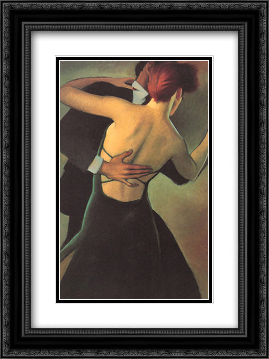 Evening in Jade 12x14 Black Ornate Wood Framed Art Print Poster with Double Matting by Brauer, Bill