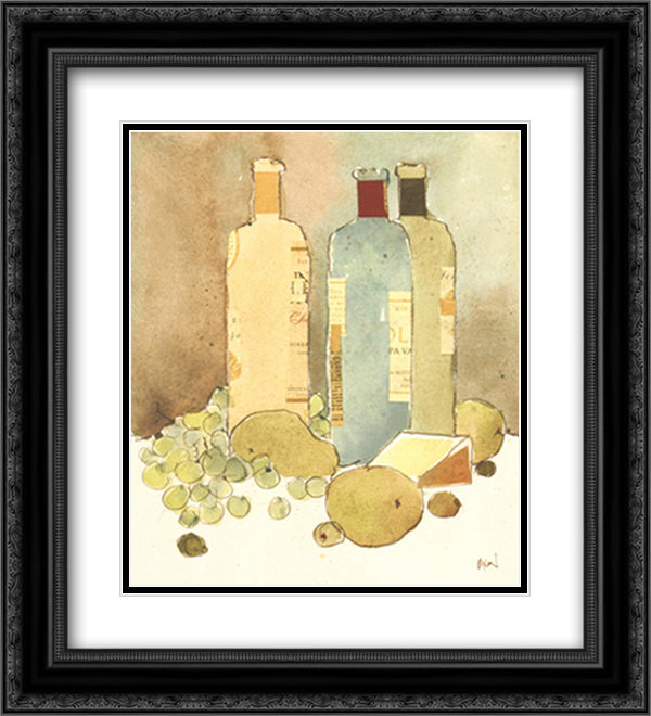 Wine Pairings II 15x18 Black Ornate Wood Framed Art Print Poster with Double Matting by Dixon, Sam