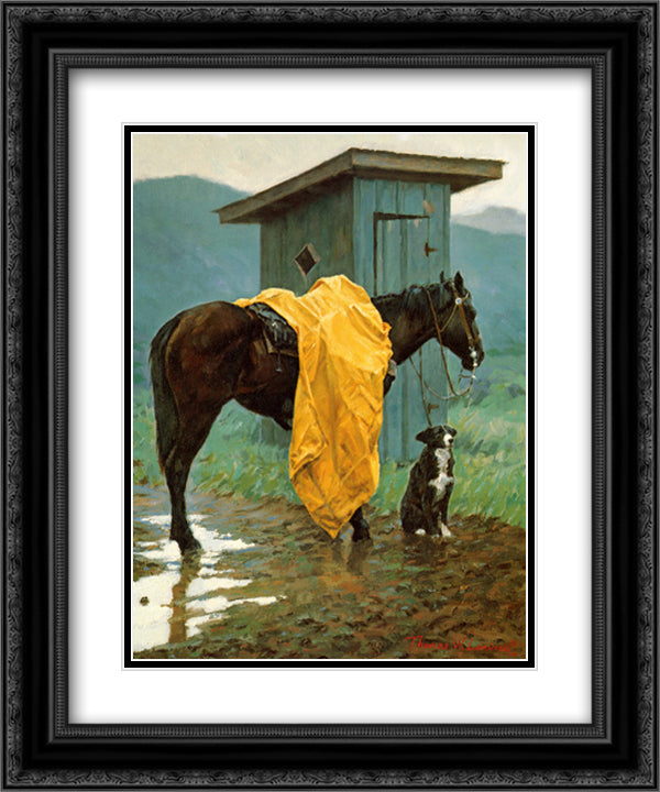 Rainy Days and Mondays 13x15 Black Ornate Wood Framed Art Print Poster with Double Matting by Lorimer