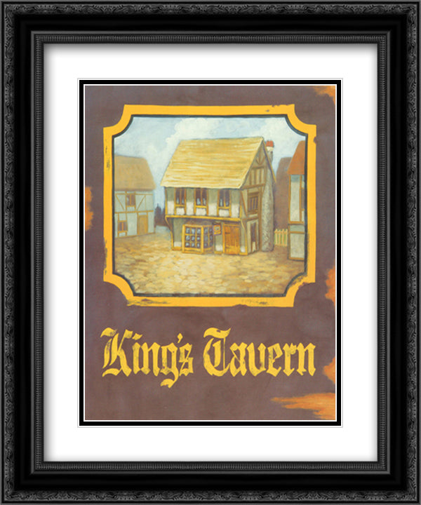 King's Tavern 15x18 Black Ornate Wood Framed Art Print Poster with Double Matting by Marrocco, David