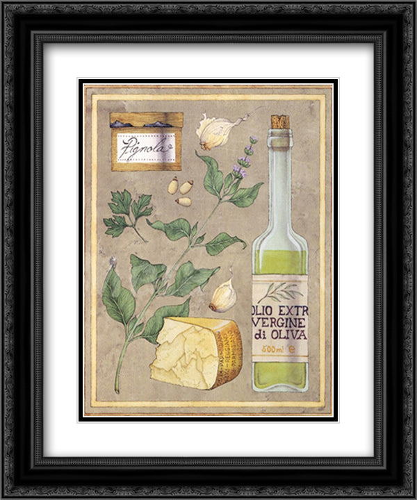 Pesto 9x11 Black Ornate Wood Framed Art Print Poster with Double Matting by Gray, Karyn Frances