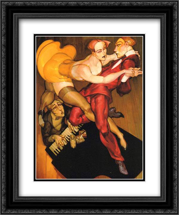 Tango Over the Piano 15x18 Black Ornate Wood Framed Art Print Poster with Double Matting by Machado, Jaurez