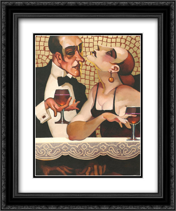 Ladies and Gentlemen II M 15x18 Black Ornate Wood Framed Art Print Poster with Double Matting by Machado, Jaurez